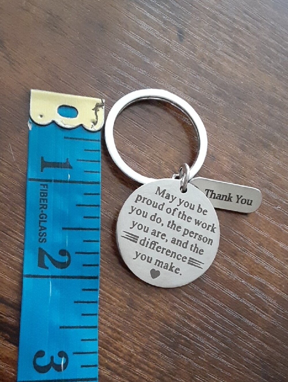 Silver Tone Inspirational Engraved Keychain